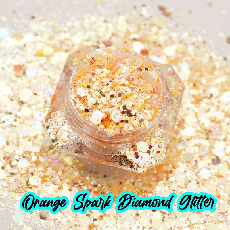 Orange Spark Diamond Glitter