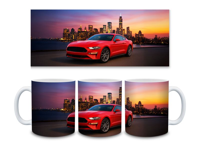 Red Car 11oz Mug Sublimation Wrap Print