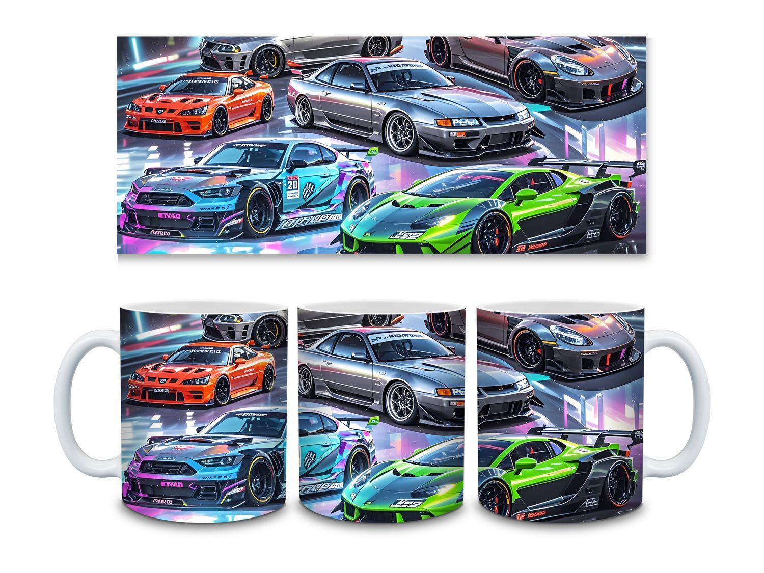 Race Car 11oz Mug Sublimation Wrap Print
