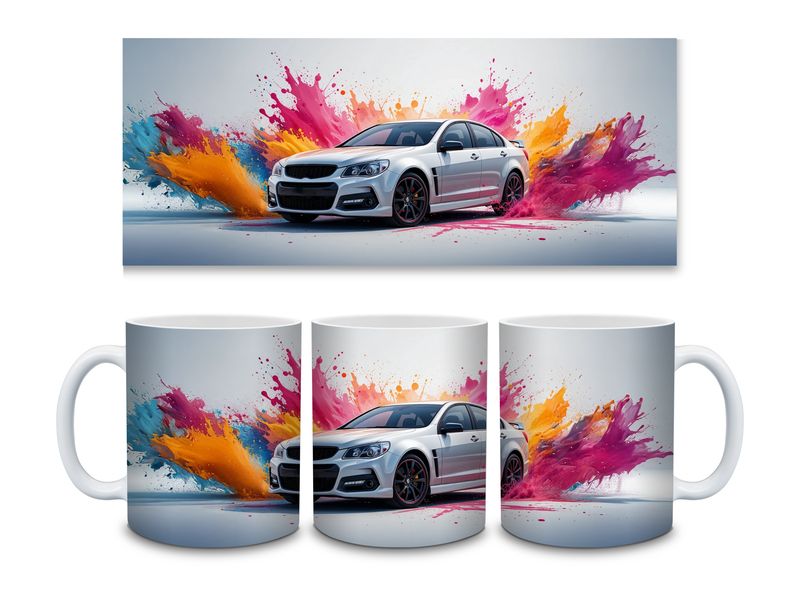 Silver Car 11oz Mug Sublimation Wrap Print
