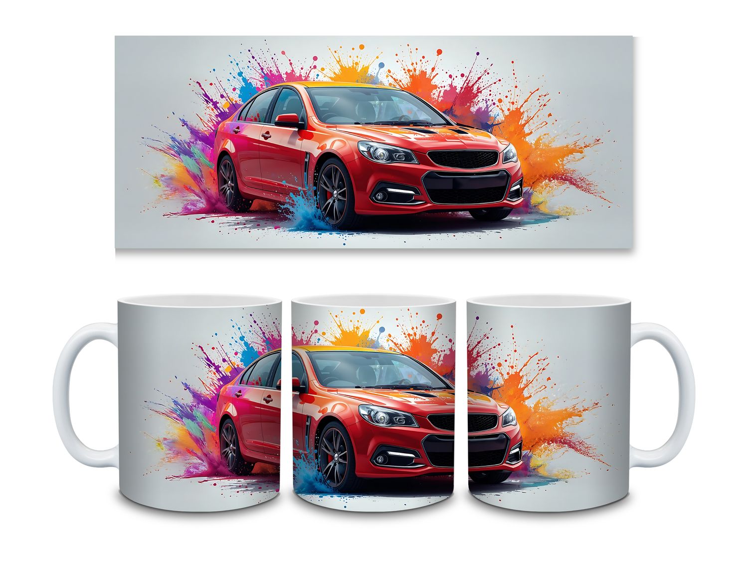 Red Car 5th 11oz Mug Sublimation Wrap Print