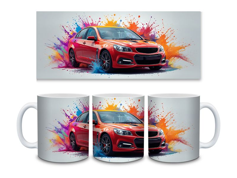 Red Car 5th 11oz Mug Sublimation Wrap Print