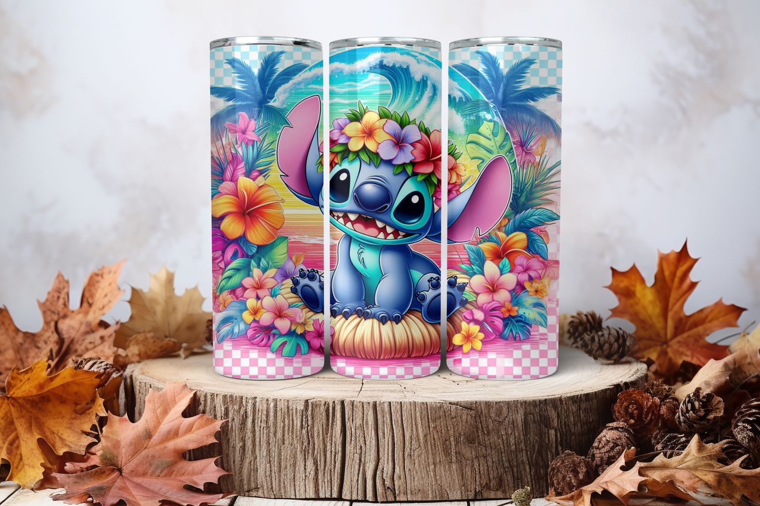 20oz Sublimation Tumbler Wrap Print - Stitch Hawaiian