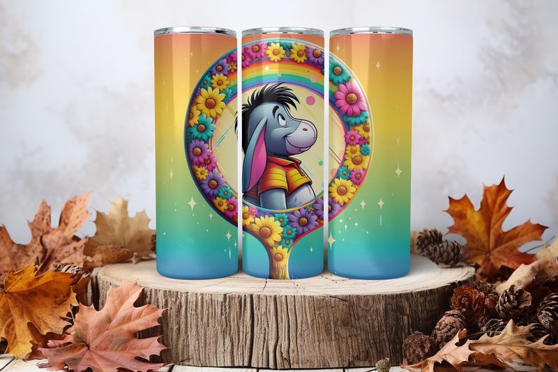 20oz Sublimation Tumbler Wrap Print - Eeyore Mirror