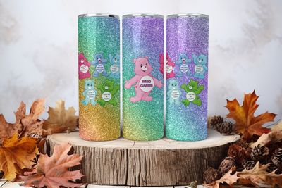 20oz Sublimation Tumbler Wrap Print - Swear Bears Who Cares