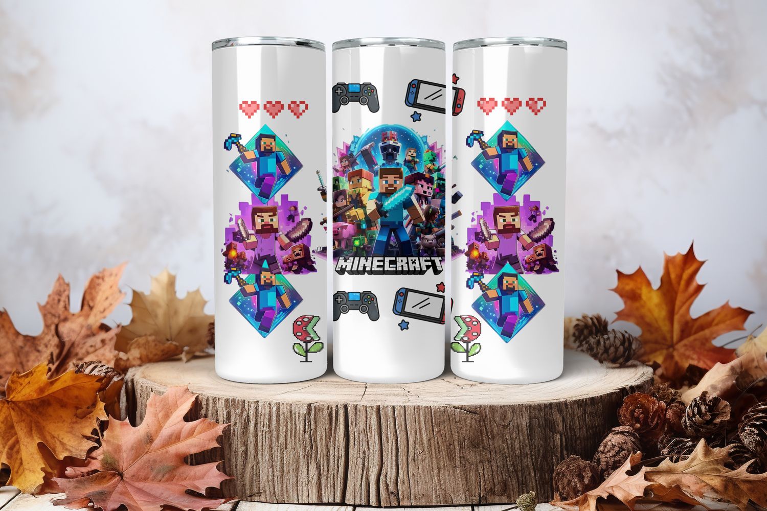 20oz Skinny Sublimation Tumbler Wrap Print - Minecraft Sword