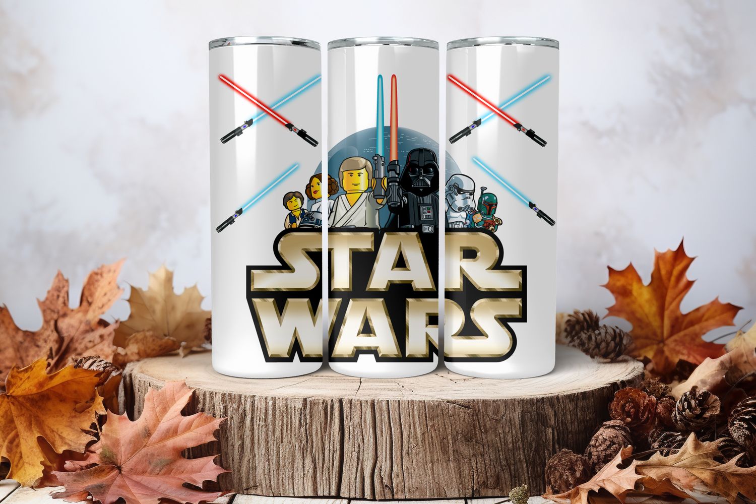 20oz Skinny Sublimation Tumbler Wrap Print - Star Wars Sword