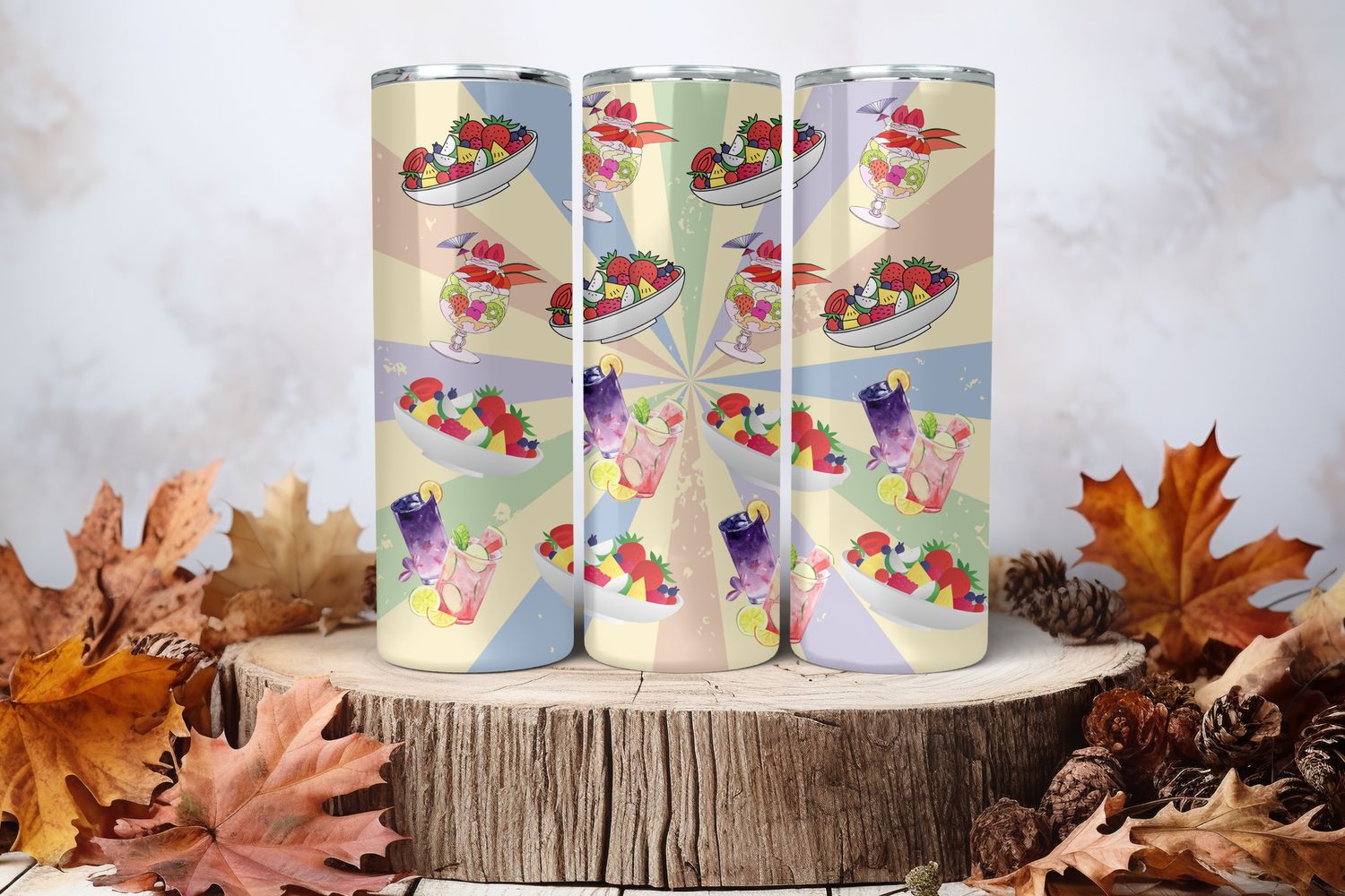 20oz Sublimation Tumbler Wrap Print - Fruit Salad