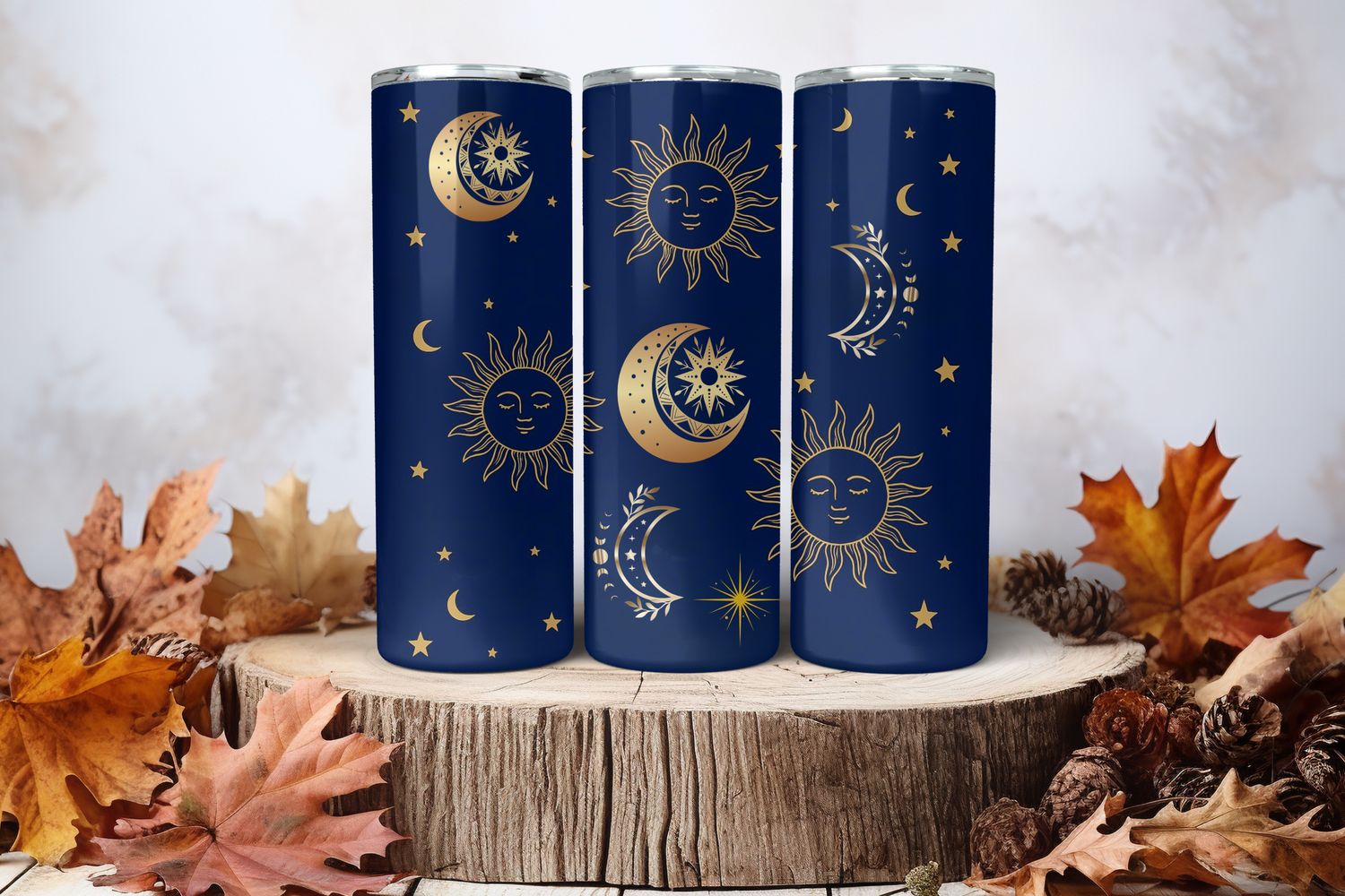 20oz Sublimation Tumbler Wrap Print - Sun &amp; Moon