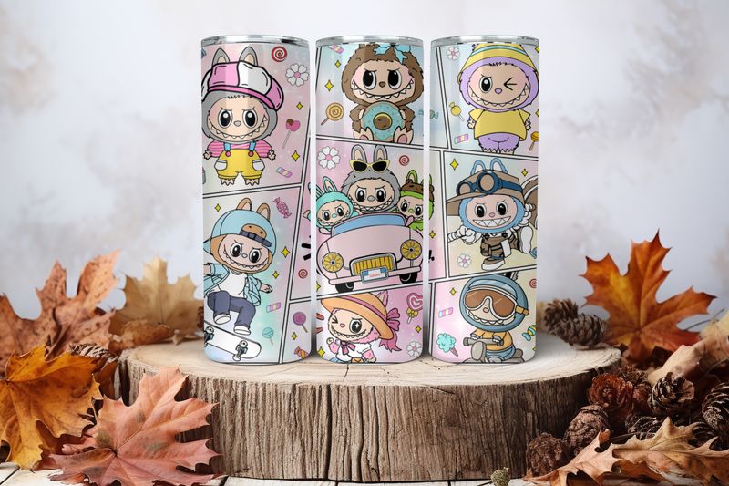 20oz Sublimation Tumbler Wrap Print - Labubu #53