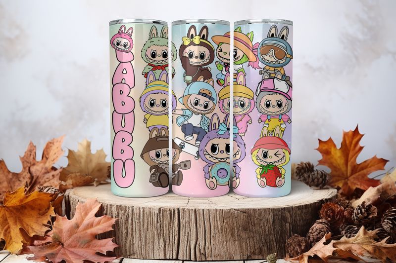 20oz Sublimation Tumbler Wrap Print - Labubu #51