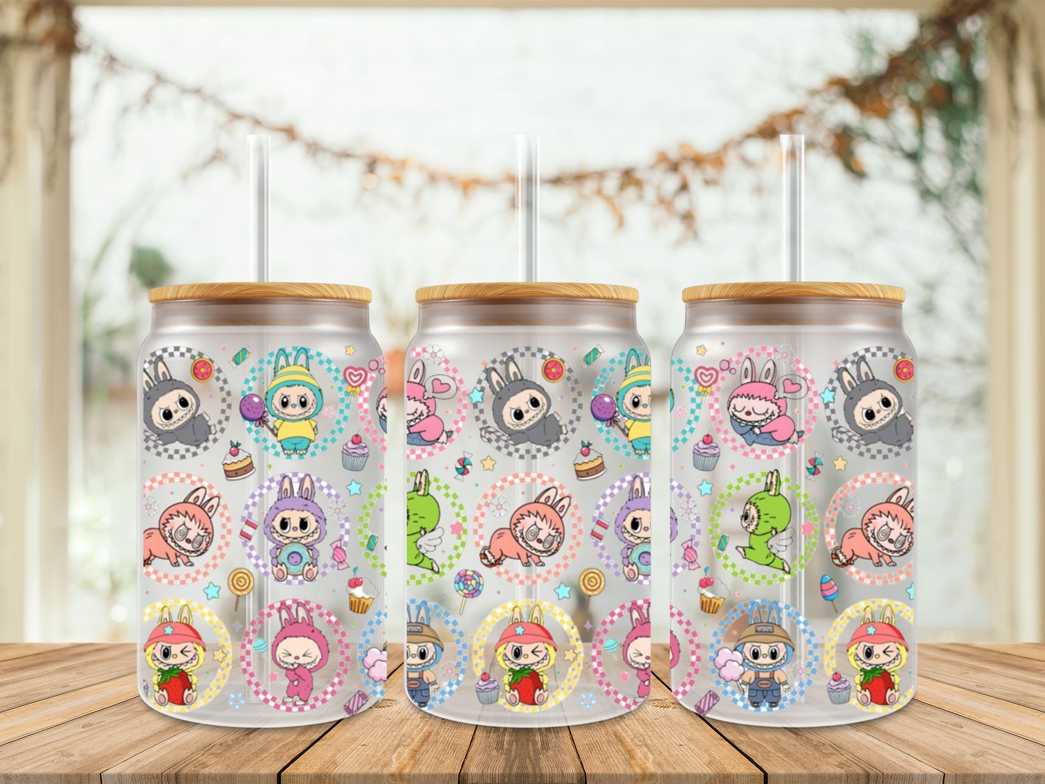 Double Sided Labubu Circles
