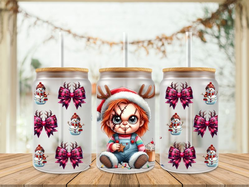 Double Sided Chuckie Bows Snowman
