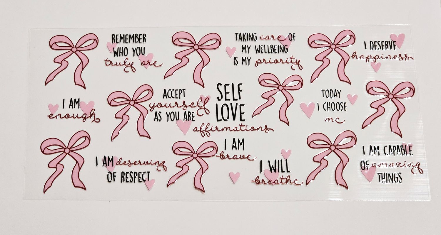 Double Sided Pink Bows Self Love