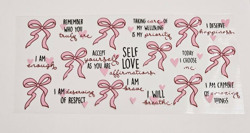 Double Sided Pink Bows Self Love