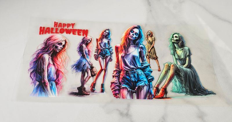 Double Sided Halloween Girl Uv Dtf Wrap