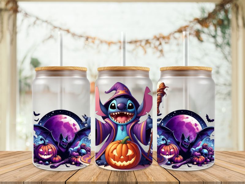 Double Sided Halloween Stitch Pumpkin Uv Dtf Wrap