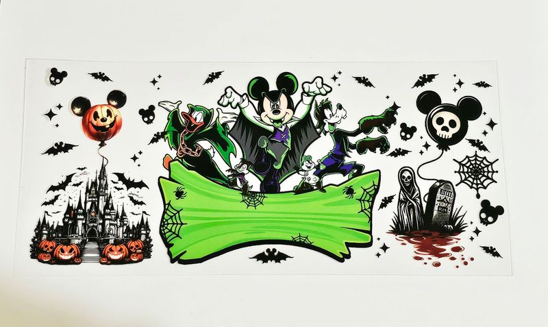 Mickey Green Halloween Uv Dtf Wrap