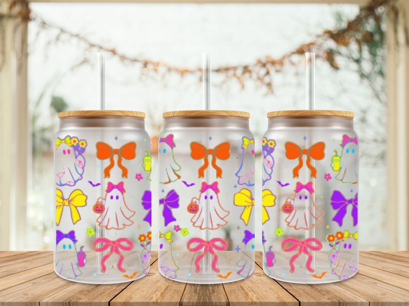 Double Sided Ghost Bows Uv Dtf Wrap