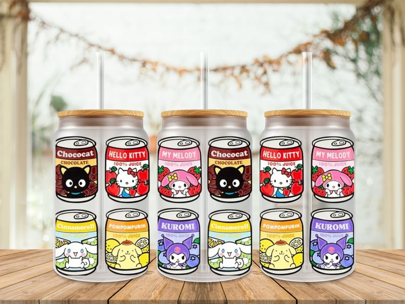 Double Sided Sanrio Cans Uv Dtf Wrap
