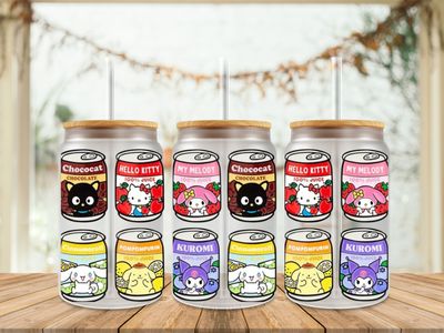 Double Sided Sanrio Cans Uv Dtf Wrap
