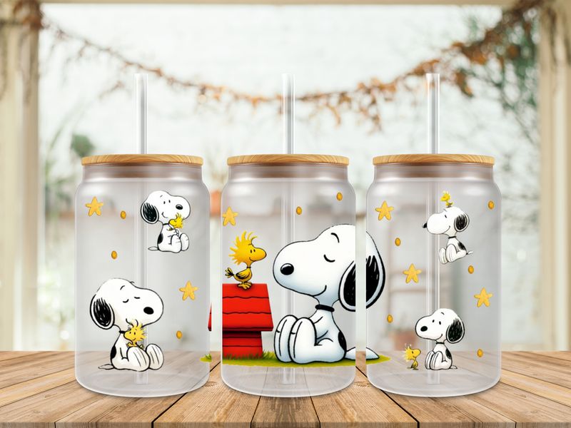 Double Sided Snoopy &amp; Woodstock Uv Dtf Wrap