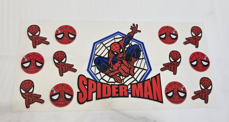 Double Sided Uv Dtf Wrap - Spiderman Blue Web