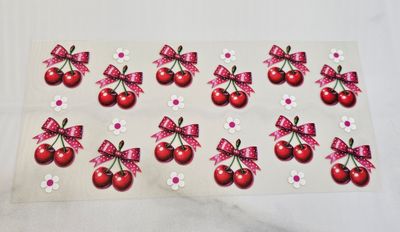 Double Sided Uv Dtf Wrap - Cherry Bows