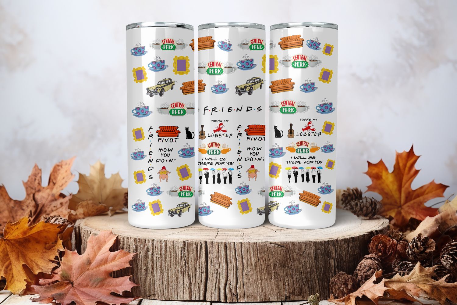 20oz Skinny Sublimation Tumbler Wrap Print - Friends