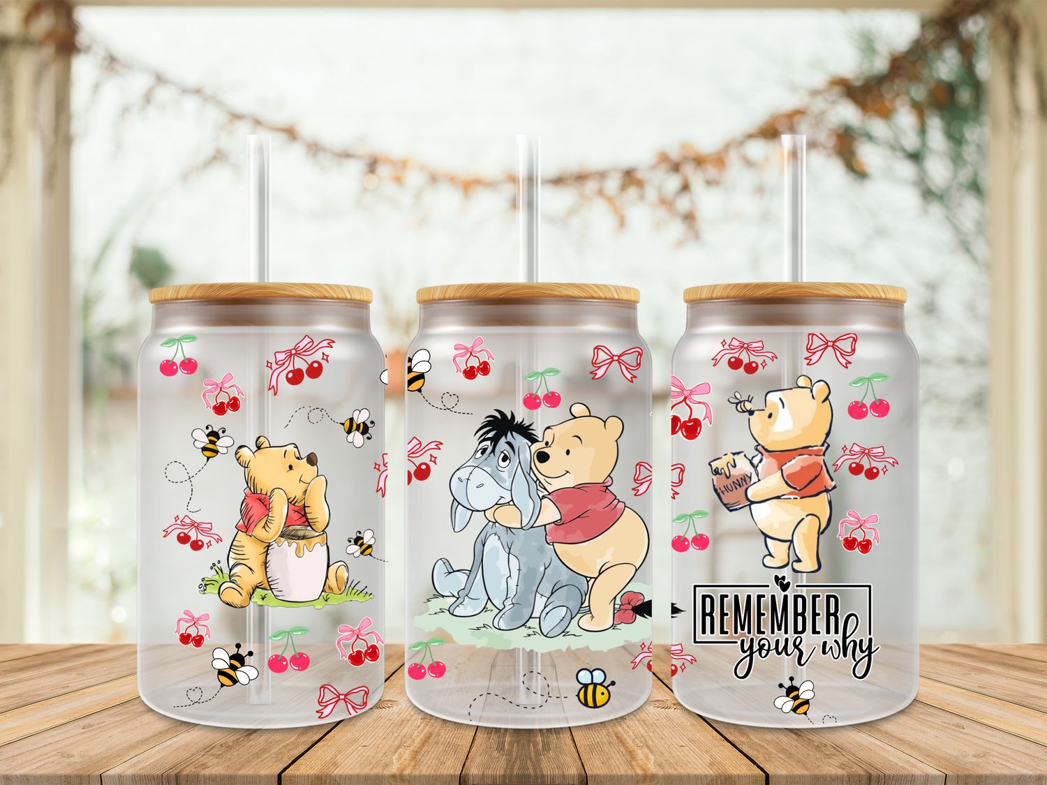 Double Sided Uv Dtf Wrap - Pooh &amp; Eeyore Remember Your Why