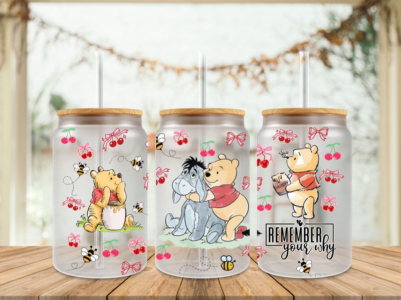 Double Sided Uv Dtf Wrap - Pooh &amp; Eeyore Remember Your Why