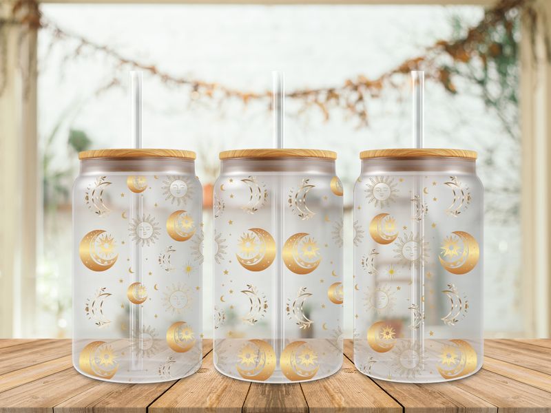 Double Sided Uv Dtf Wrap - Sun &amp; Moon