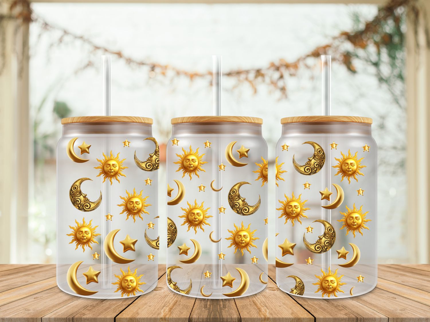 Double Sided Uv Dtf Wrap - Sun &amp; Moon #2