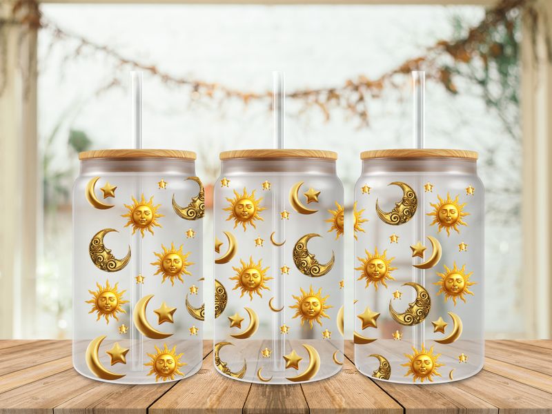 Double Sided Uv Dtf Wrap - Sun &amp; Moon #2