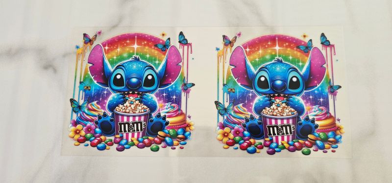 Double Sided Uv Dtf Wrap - Stitch Popcorn M&amp;M&#39;s
