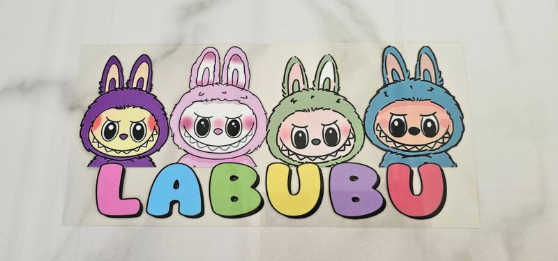 Double Sided Uv Dtf Wrap - Colourful Labubu