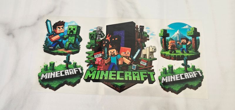 Double Sided Uv Dtf Wrap - Minecraft Green