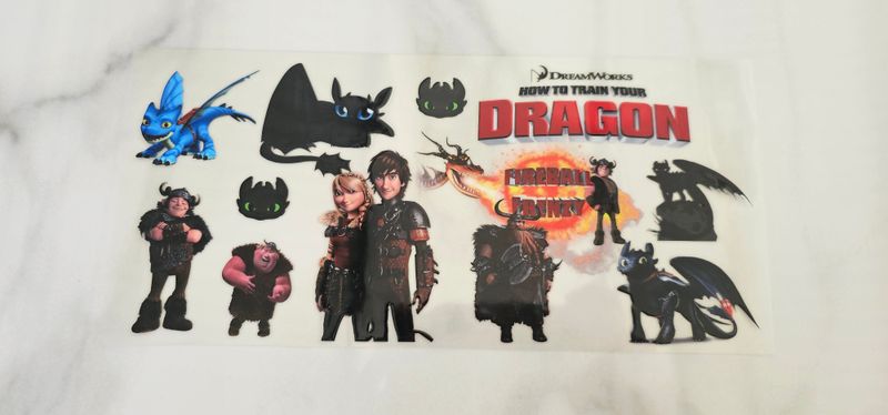 Double Sided Uv Dtf Wrap - How To Train Your Dragon Fireball
