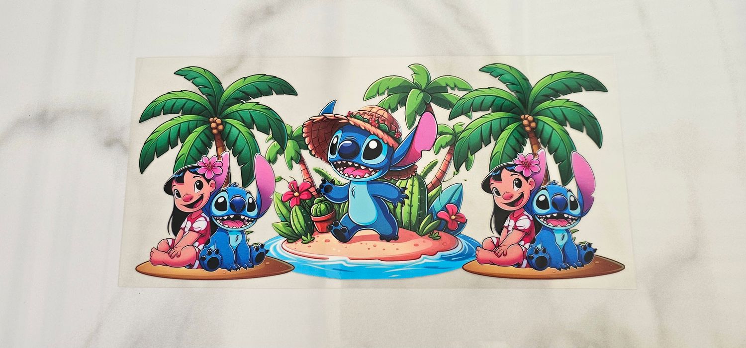 Double Sided Uv Dtf Wrap - Lilo &amp; Stitch Trees
