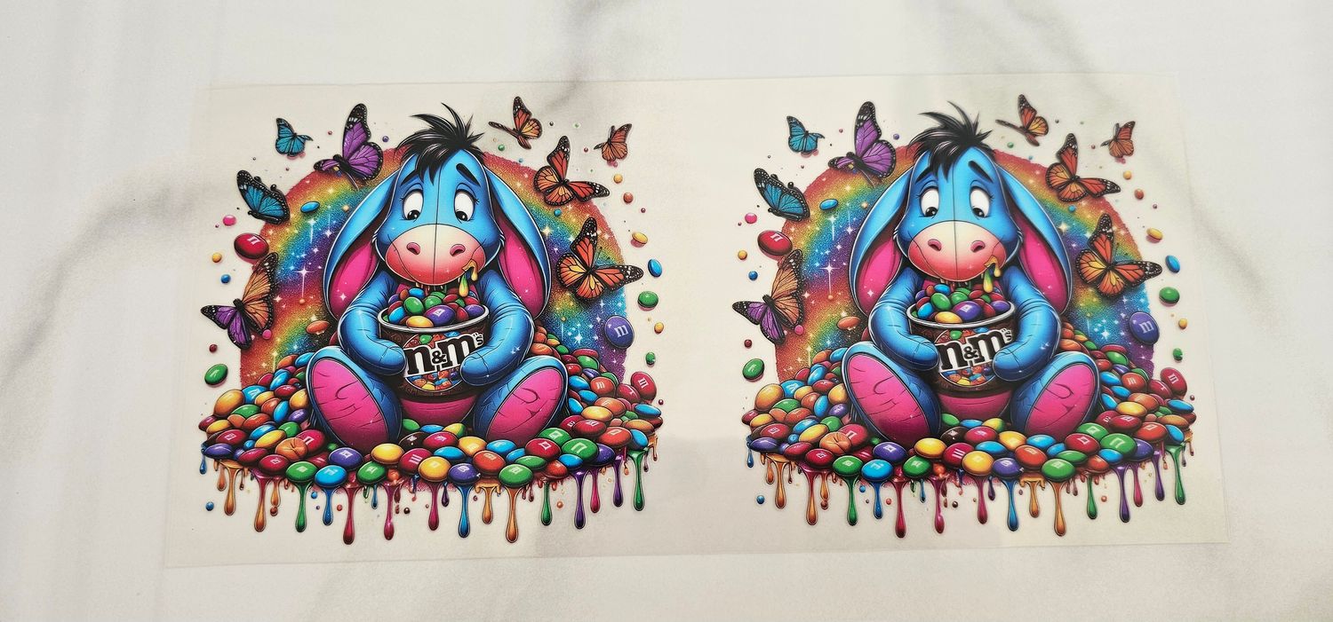 Double Sided Uv Dtf Wrap - Eeyore Popcorn M&amp;M&#39;s