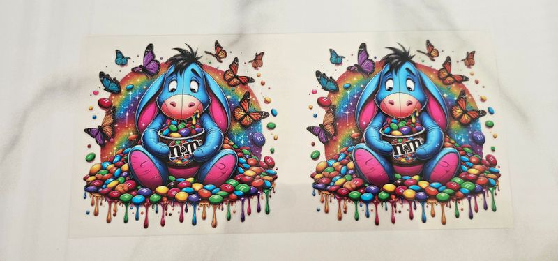 Double Sided Uv Dtf Wrap - Eeyore Popcorn M&amp;M&#39;s