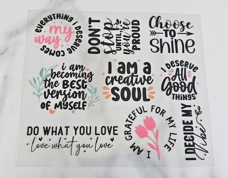 Affirmation Cutouts - I Decide My Vibe