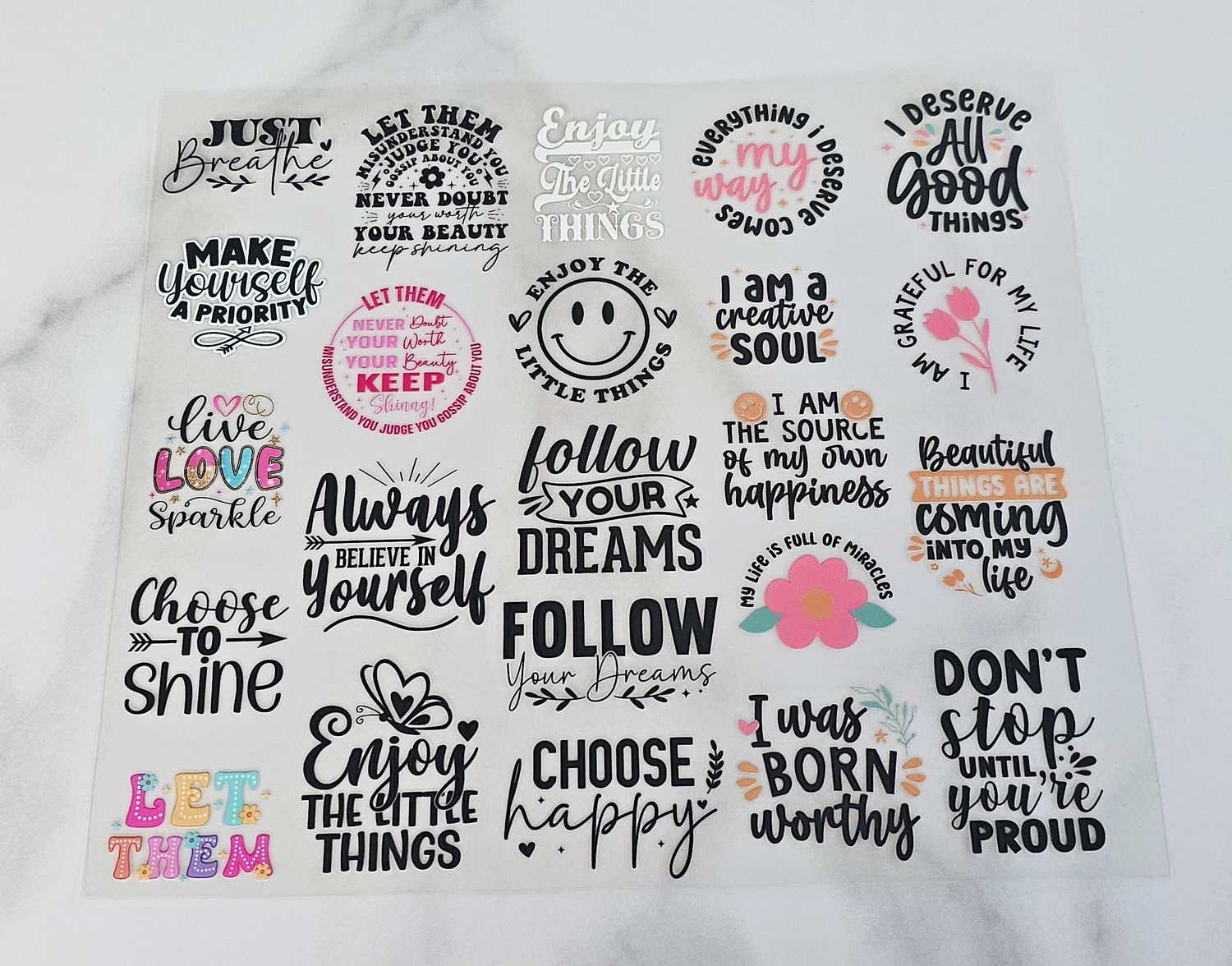 Affirmation Cutouts - Don&#39;t Stop Until You&#39;re Proud