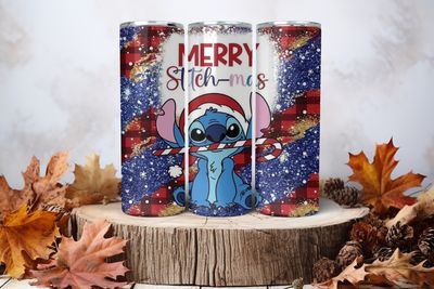20oz Sublimation Tumbler Wrap Print - Merry Stitch-mas