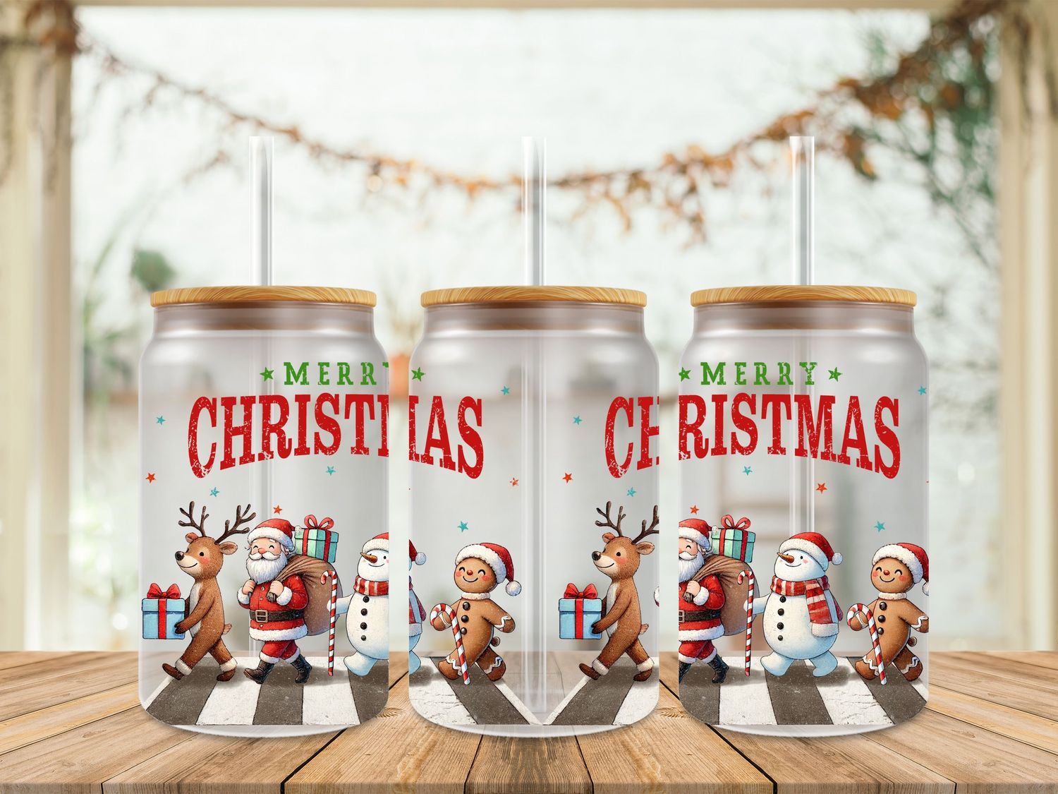 16oz Uv Dtf Wrap - Christmas Walking