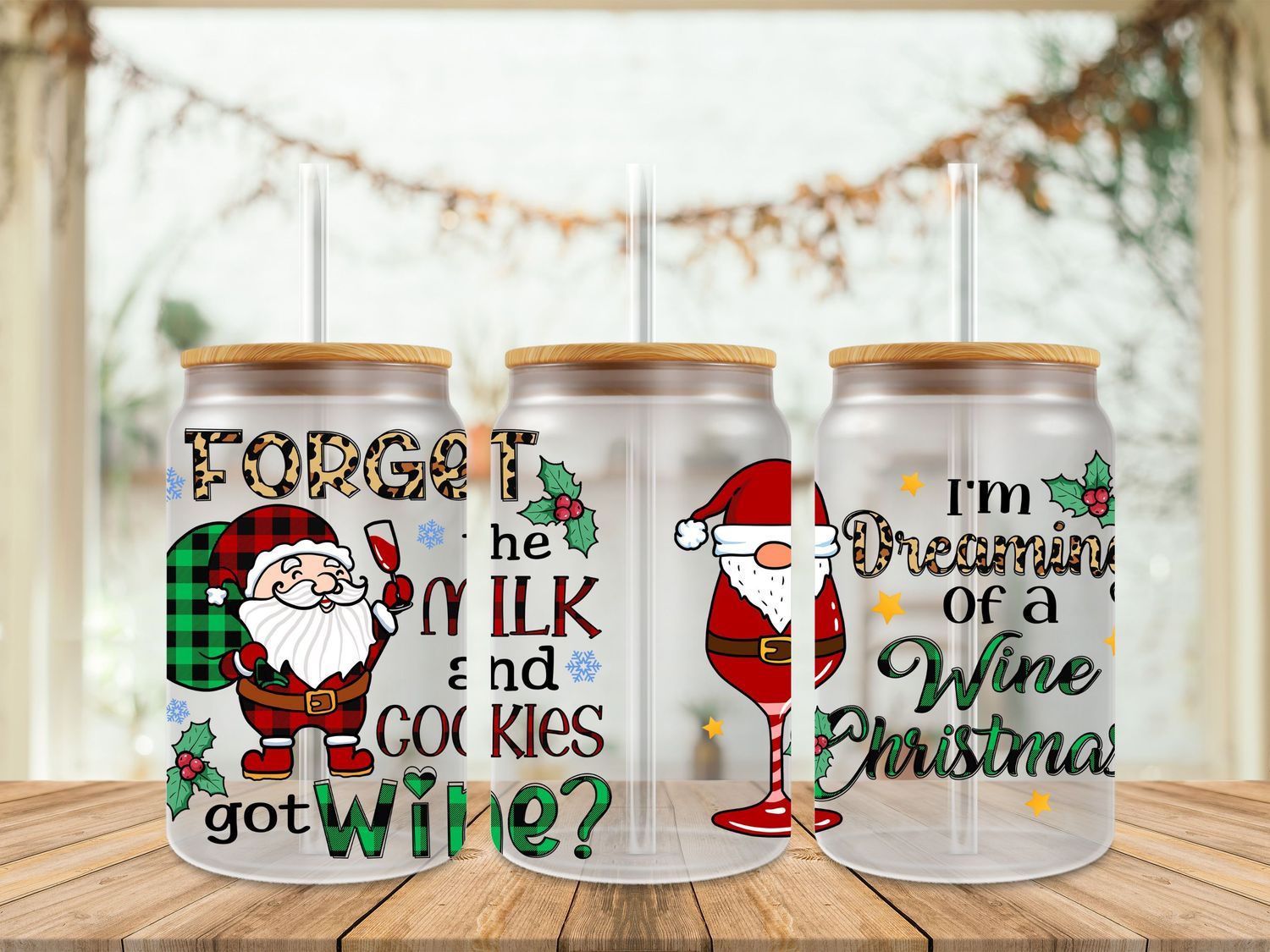 16oz Uv Dtf Wrap - I&#39;m Dreaming Of A Wine Christmas