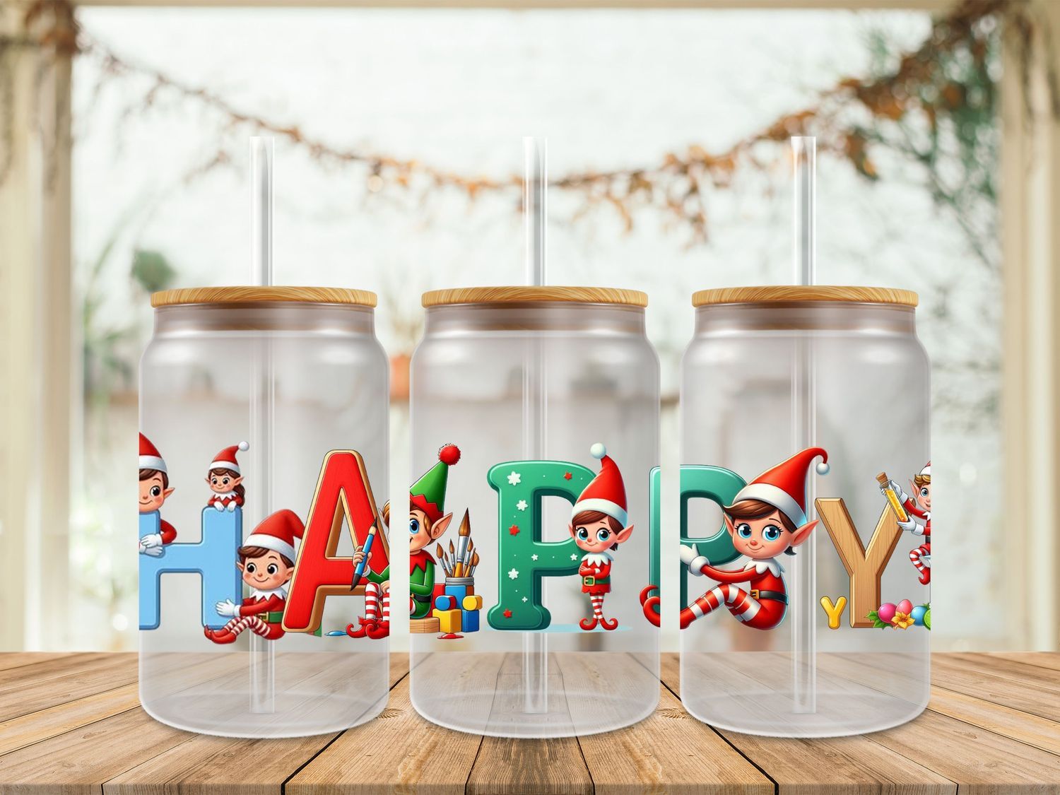 16oz Uv Dtf Wrap - Elf On The Shelf Happy