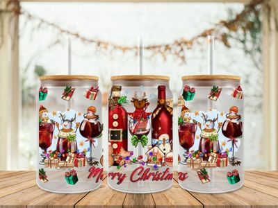 16oz Uv Dtf Wrap - Christmas Red Wine