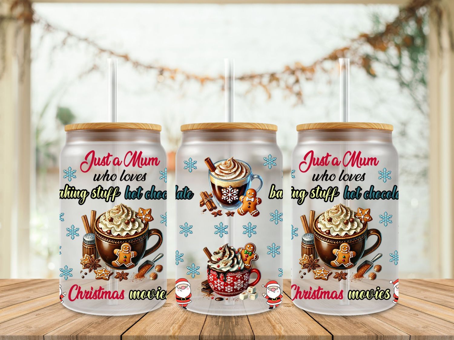 16oz Uv Dtf Wrap - Just A Mum Who Loves Baking Stuff Christmas Movies