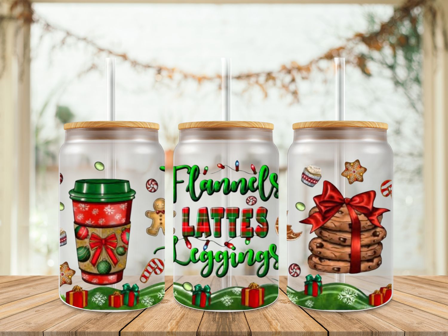 16oz Uv Dtf Wrap - Flannels Lattes Leggings